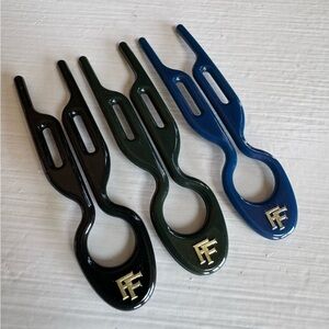 Fiona Franchimon No 1 Hairpin Trio - Black, Emerald Green, Royal Blue